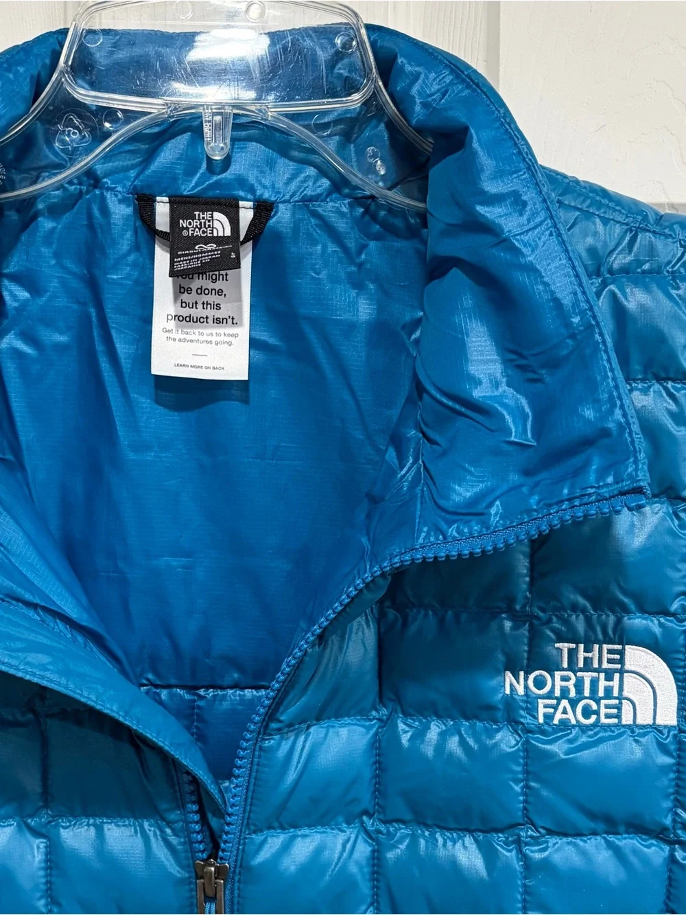 The North Face Men’s Large THERMOBALL Vest Dusk Blue NWT Insulated Puffy Puffer